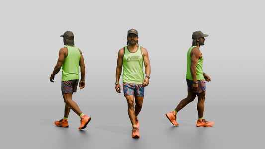 Afro-Latino Man in Neon Athletic Singlet