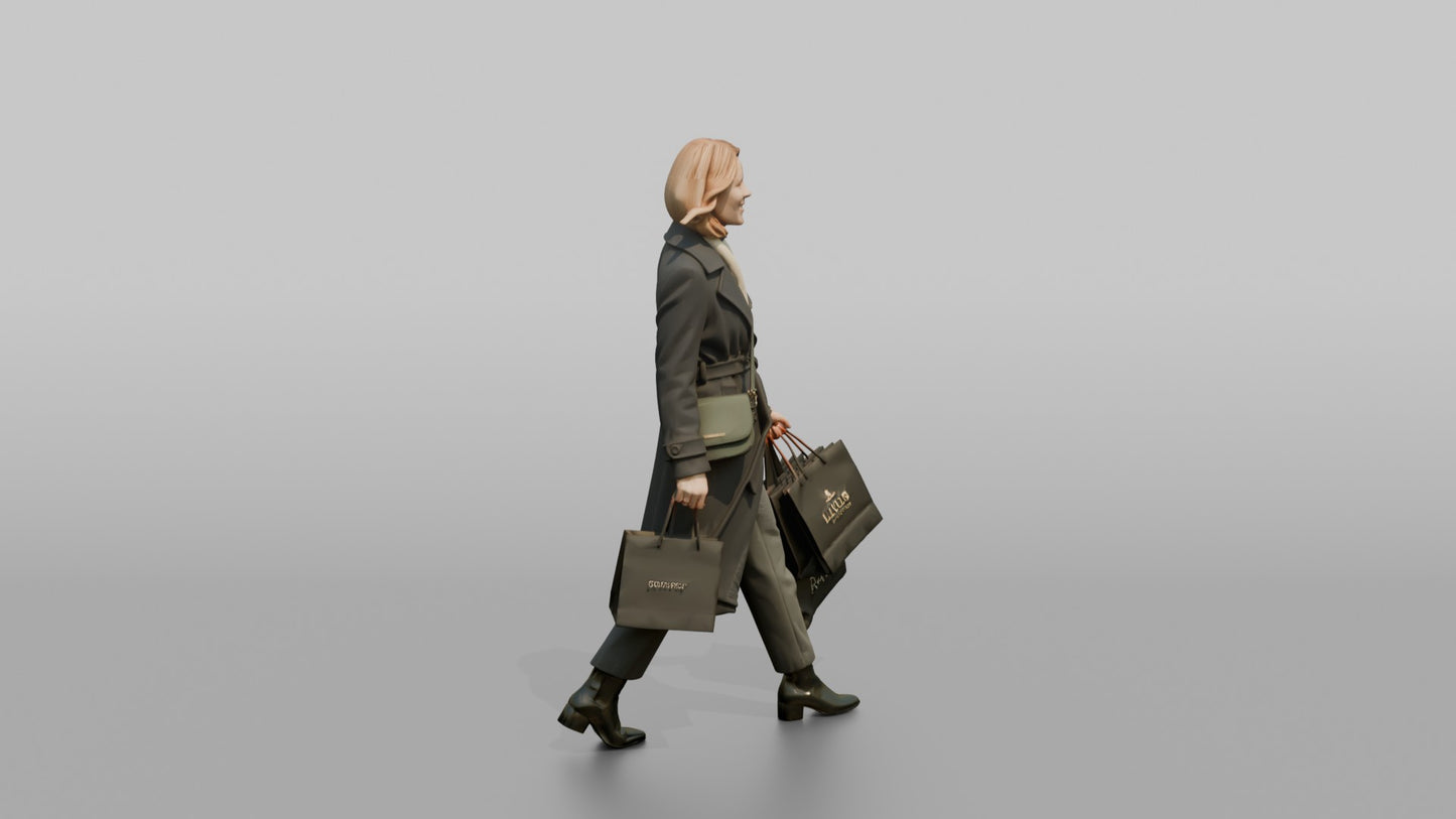 Scandinavian Woman Walking in a Tailored Wool Coat