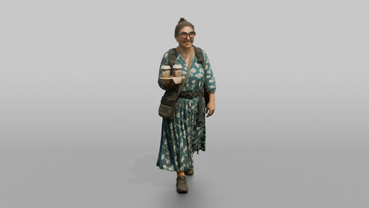 Traveler Adjusting His Neck Pillow - 3D character model, view 1