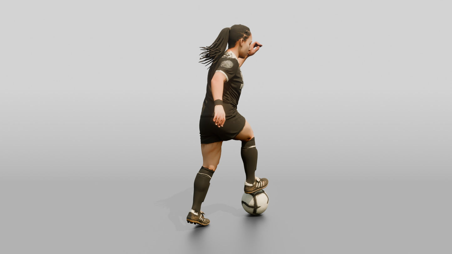 Soccer Player Stepping Over the Ball
