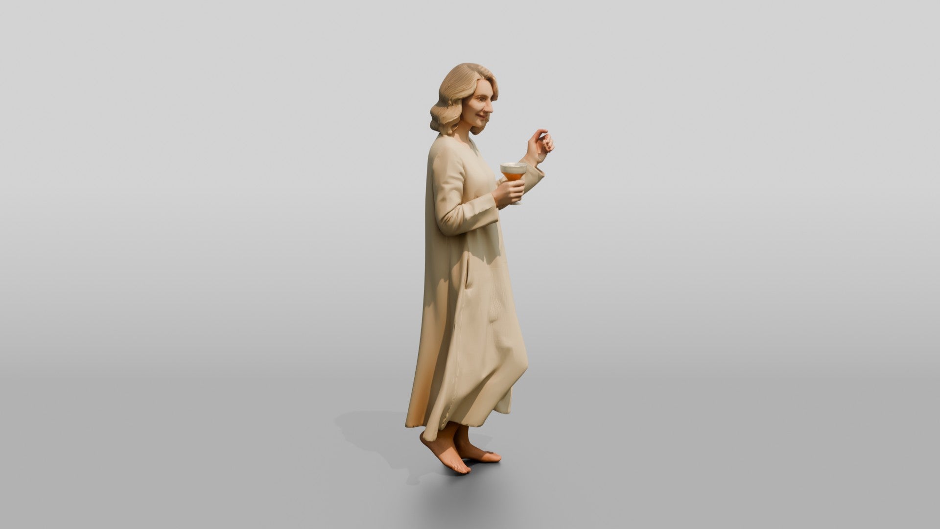 Blonde Woman with a Cocktail