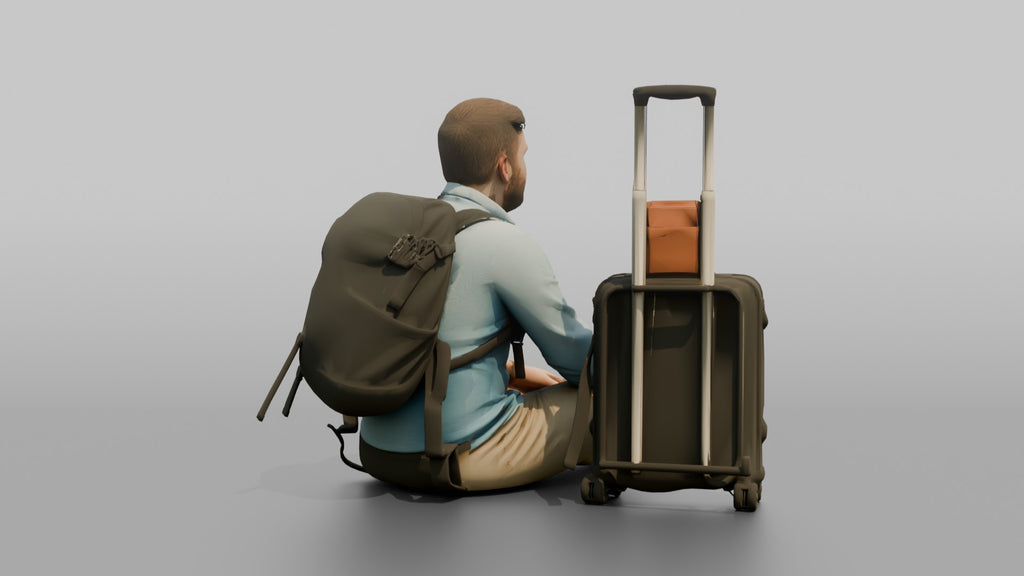 Traveler Sitting And Waiting At The Gate
