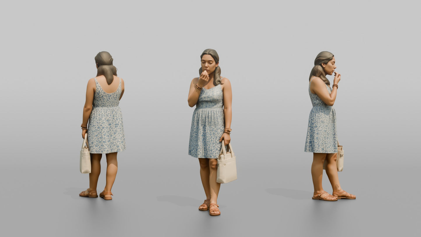 Vacationer Wearing Sundress And Leather Sandals