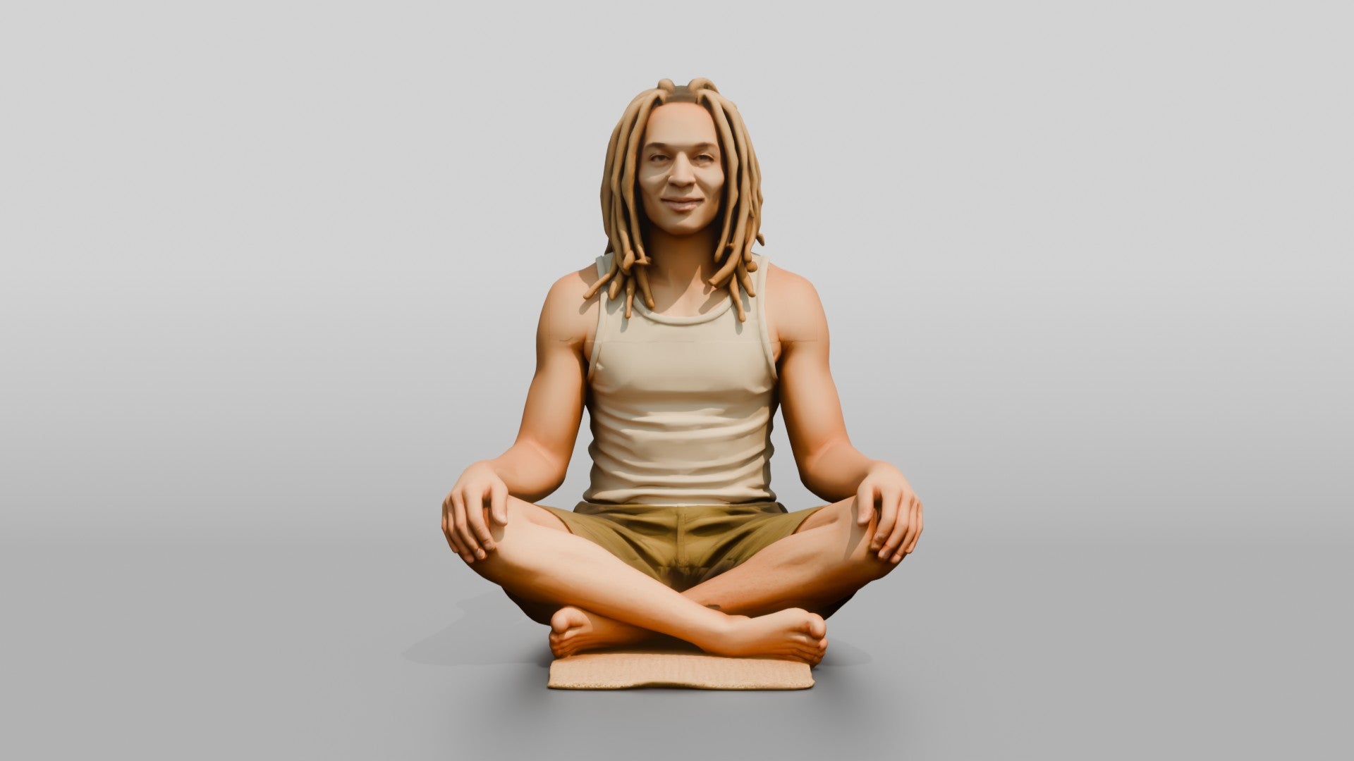 Man Meditating with Dreadlocks