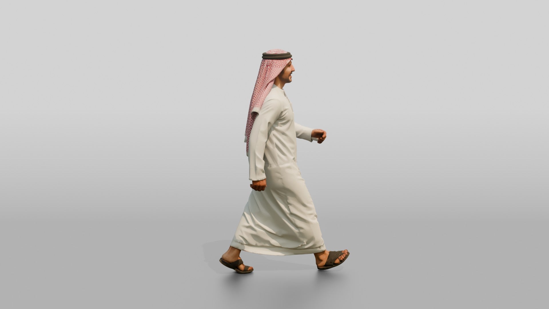 Middle-Aged Athletic Emirati Man in Kandura and Ghutra