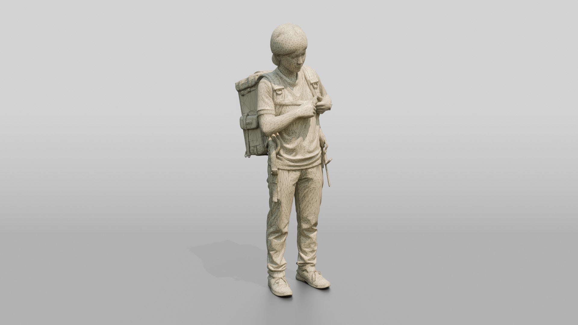 Woman with Delivery Backpack