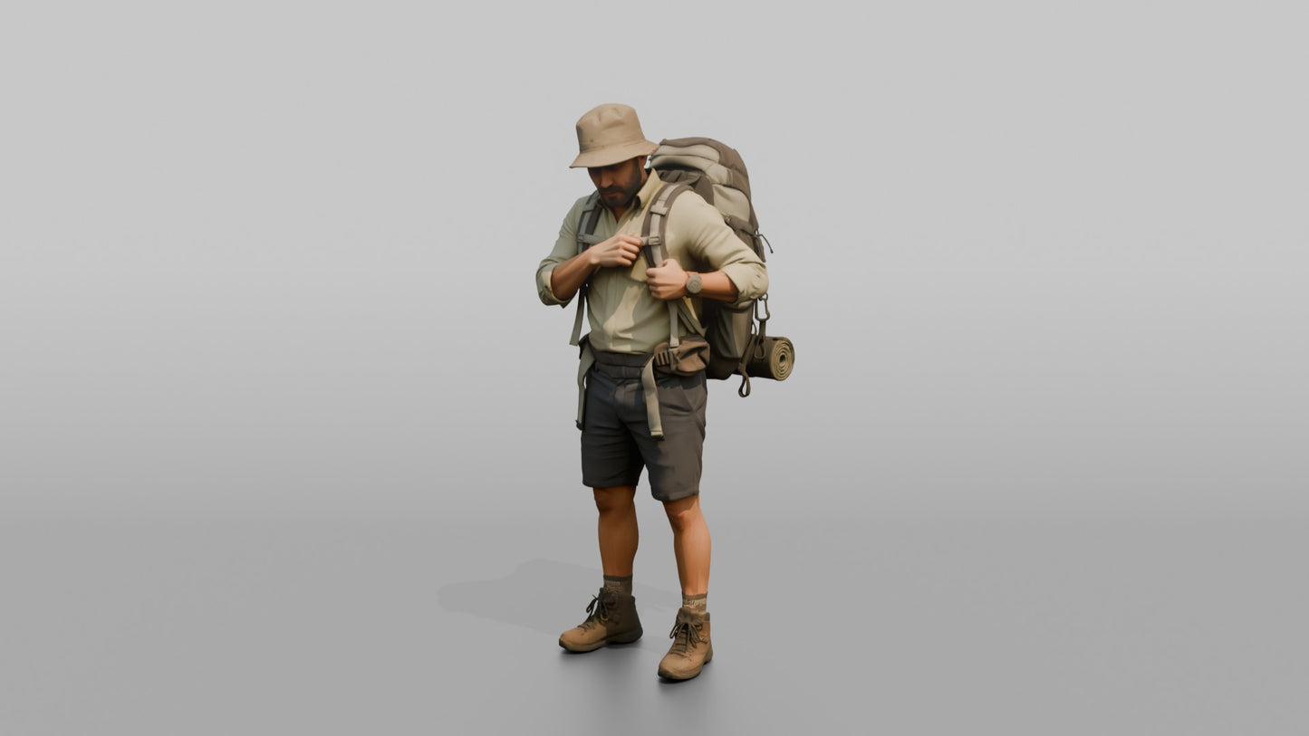 Vacationer Wearing Bucket Hat