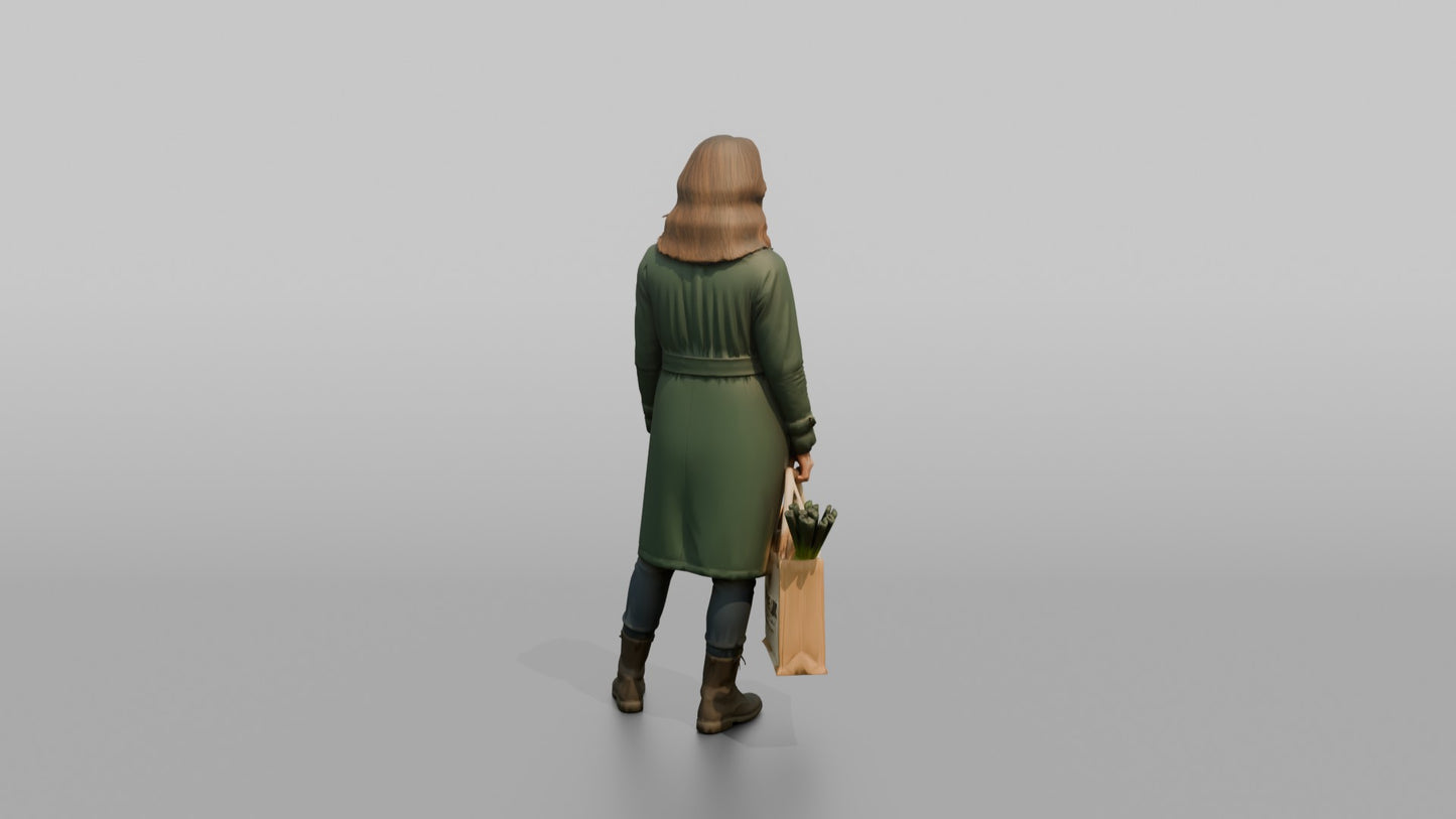 British Woman Posing in a Waterproof Raincoat
