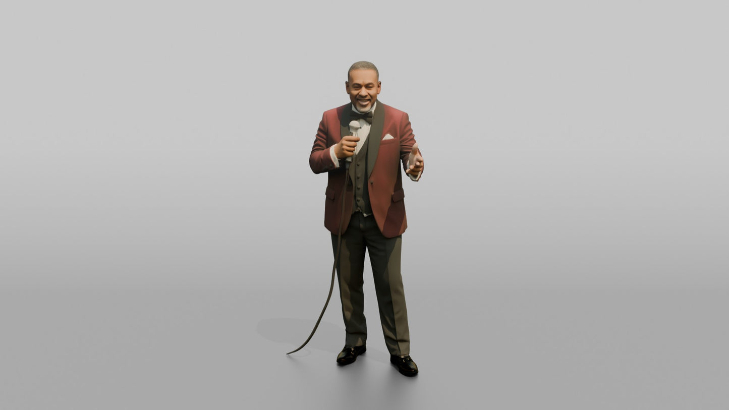Black Groom Gesturing Mid-Speech