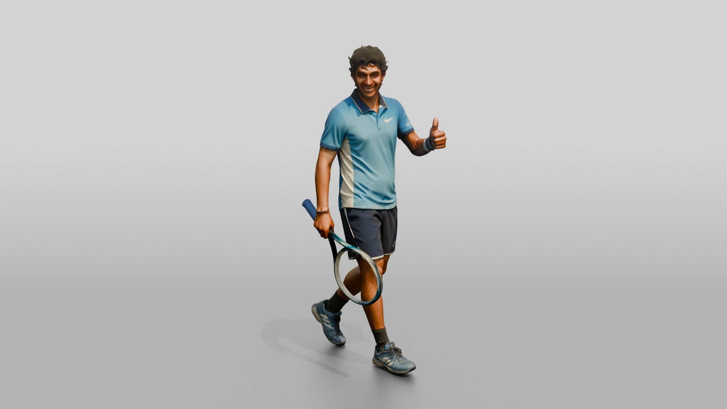 Male Tennis Player Giving a Thumbs-Up