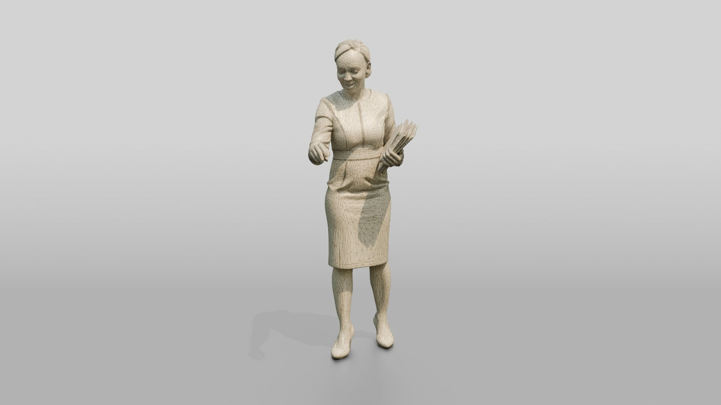 Businesswoman Gesturing with a Folder