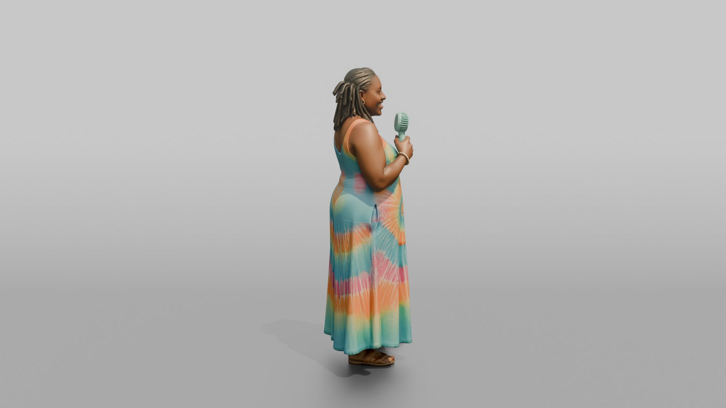 Vacationer Wearing Tie Dye Summer Maxi Dress