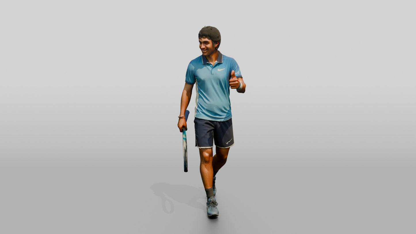 Male Tennis Player Giving a Thumbs-Up