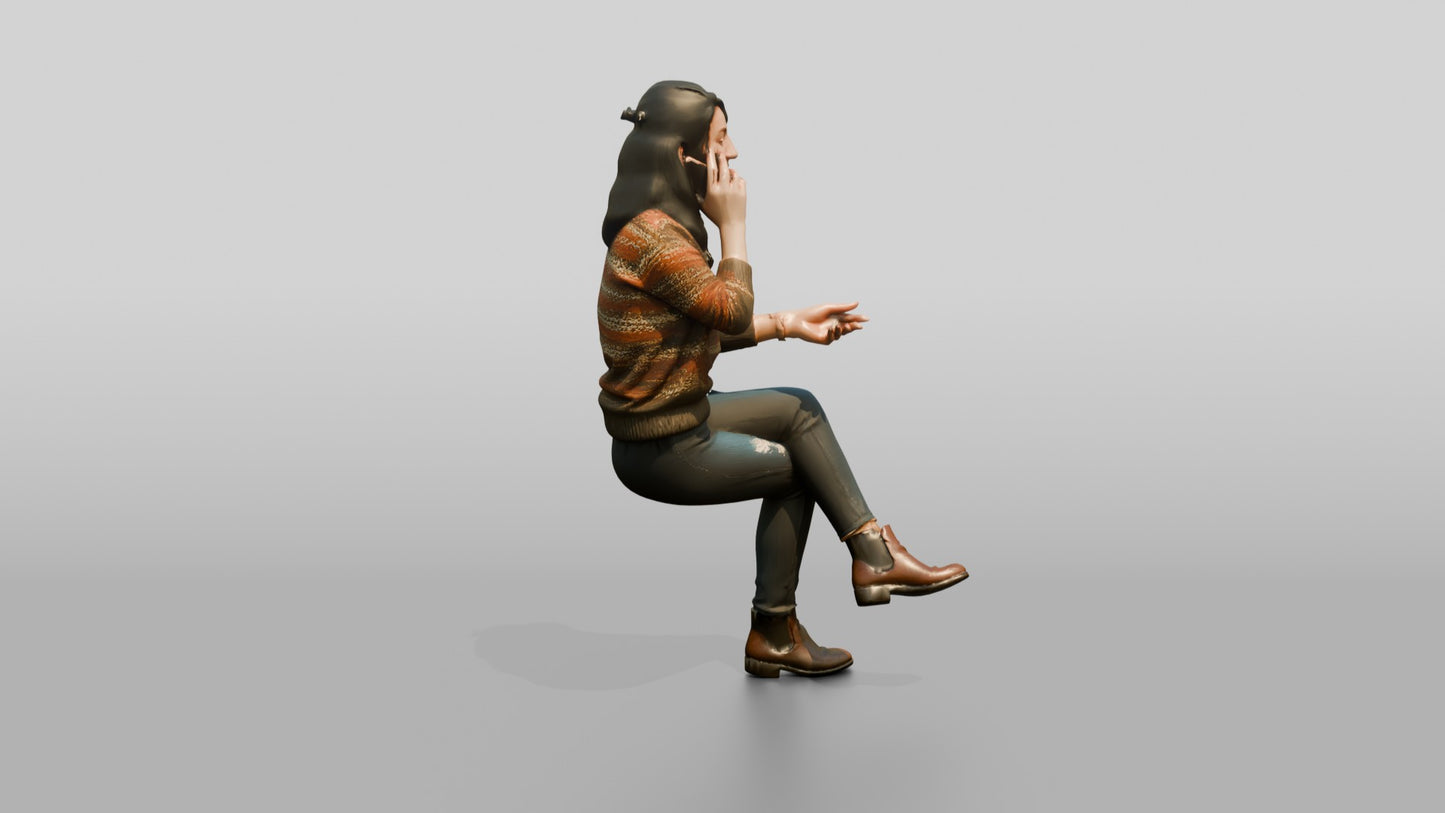 Woman Laughing on Phone with Tea
