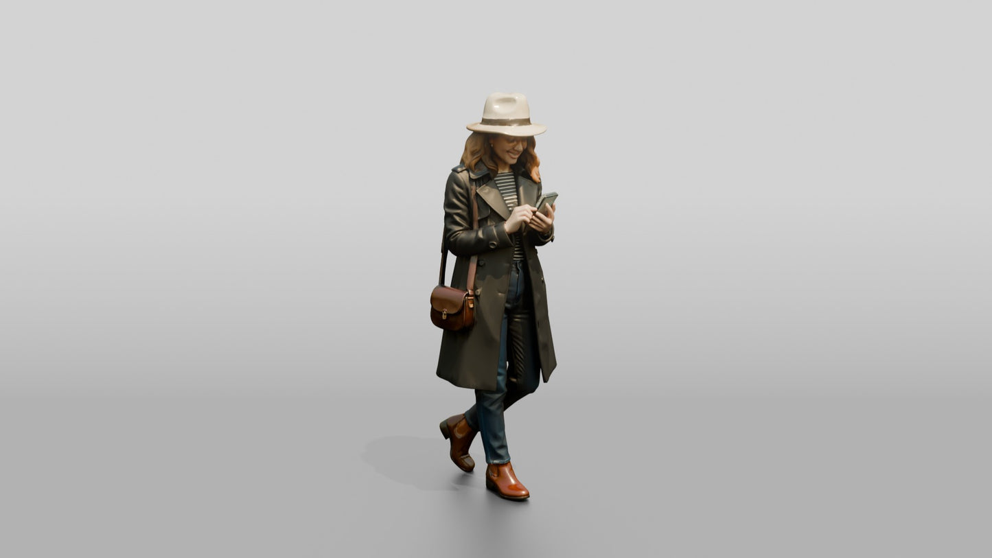 Woman Consulting Phone Map