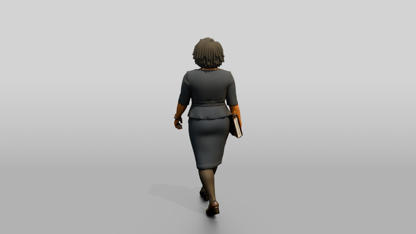 Businesswoman Walking with a Folder