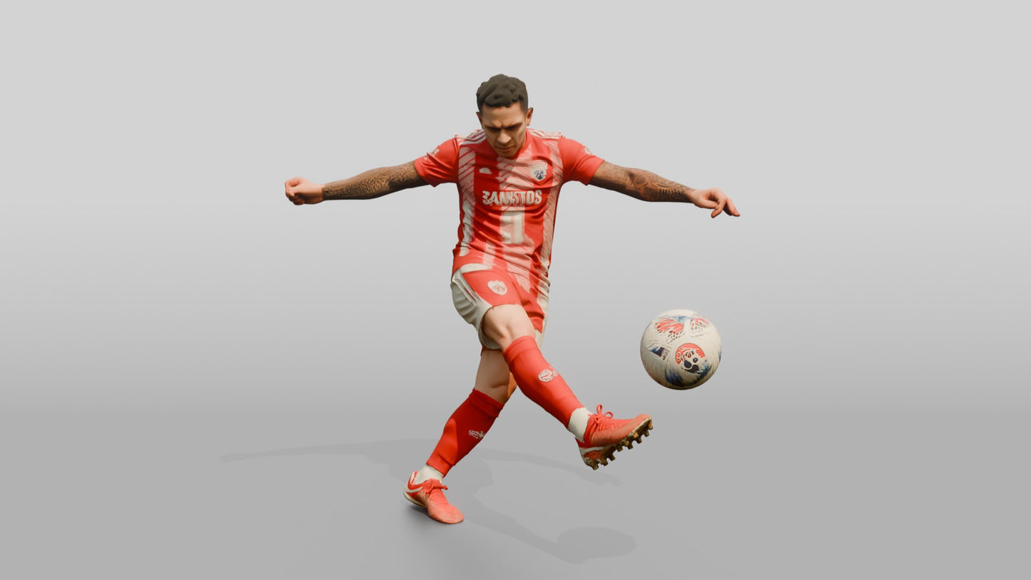 Soccer Player Bending a Free Kick