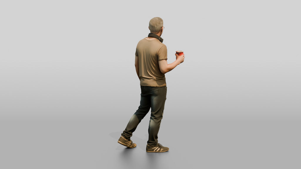 Casual Festival Man with a Drink