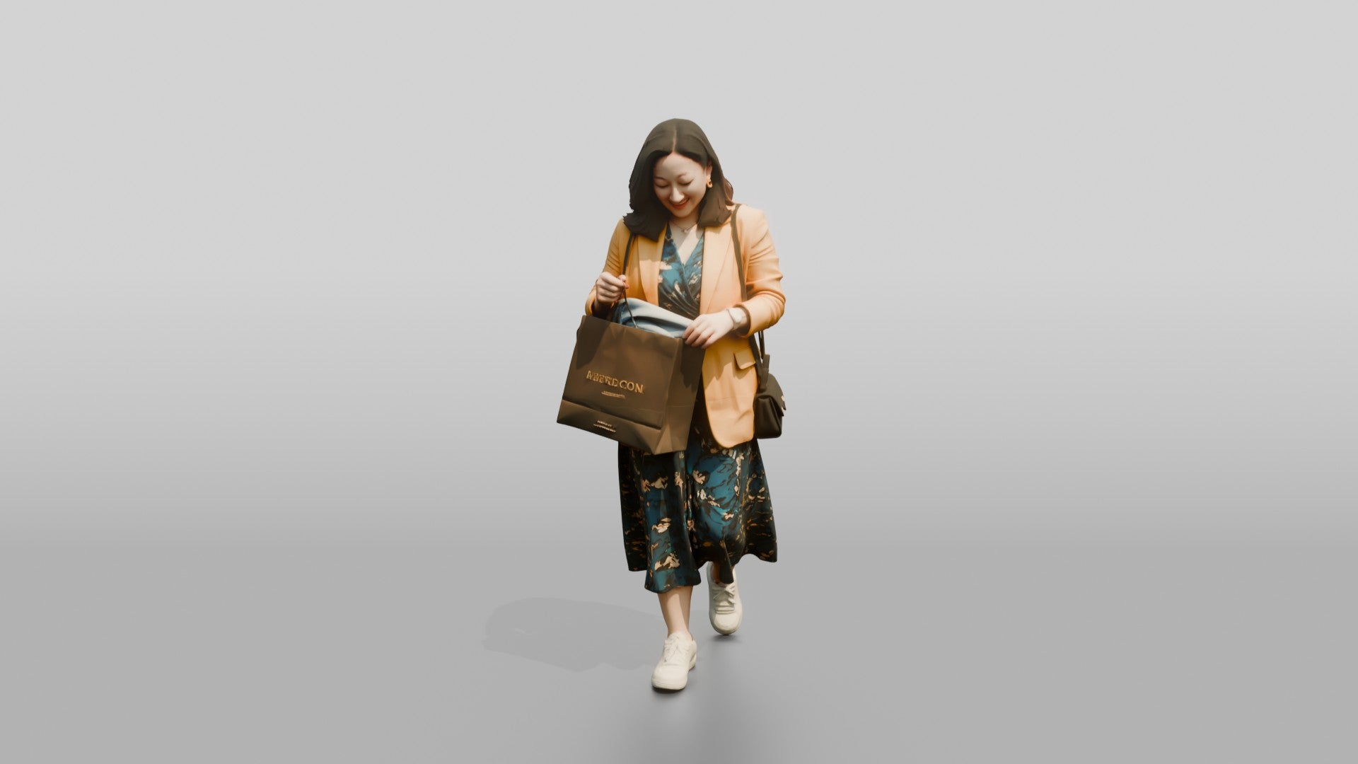 Chinese Woman Shopping in Stylish Outfit