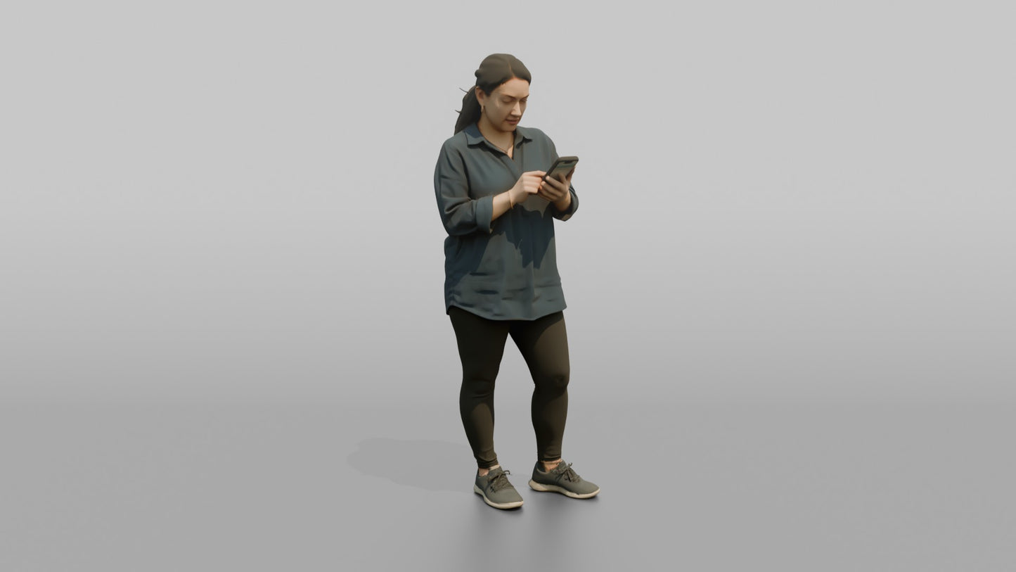 Vacationer Wearing Casual Tunic Shirt And Leggings