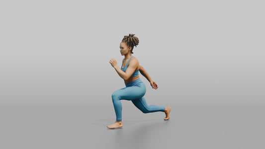 Bodyweight Athlete Woman In A Deep Bodyweight Lunge - 3D character model