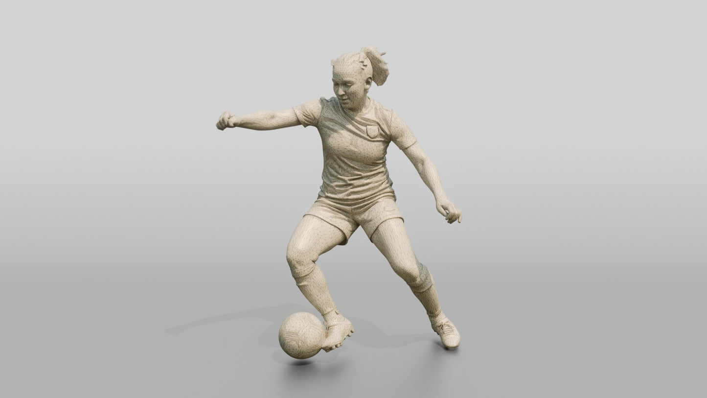Soccer Player Shielding Ball on Sideline