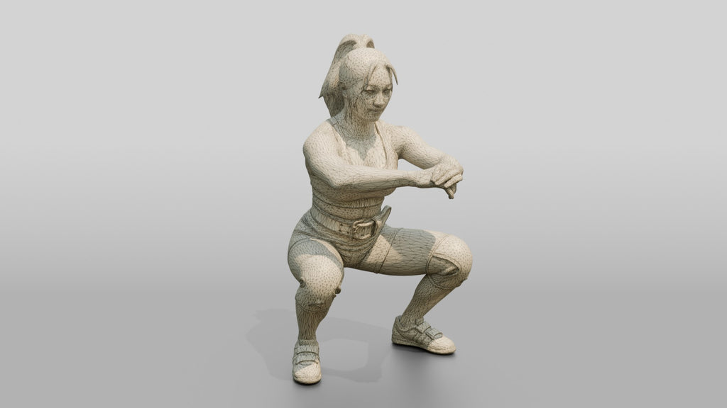 Woman in Squat with Knee Sleeves