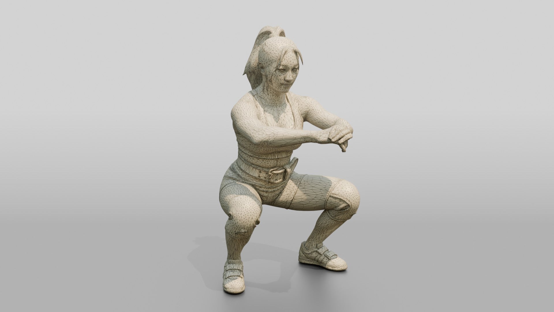 Woman in Squat with Knee Sleeves