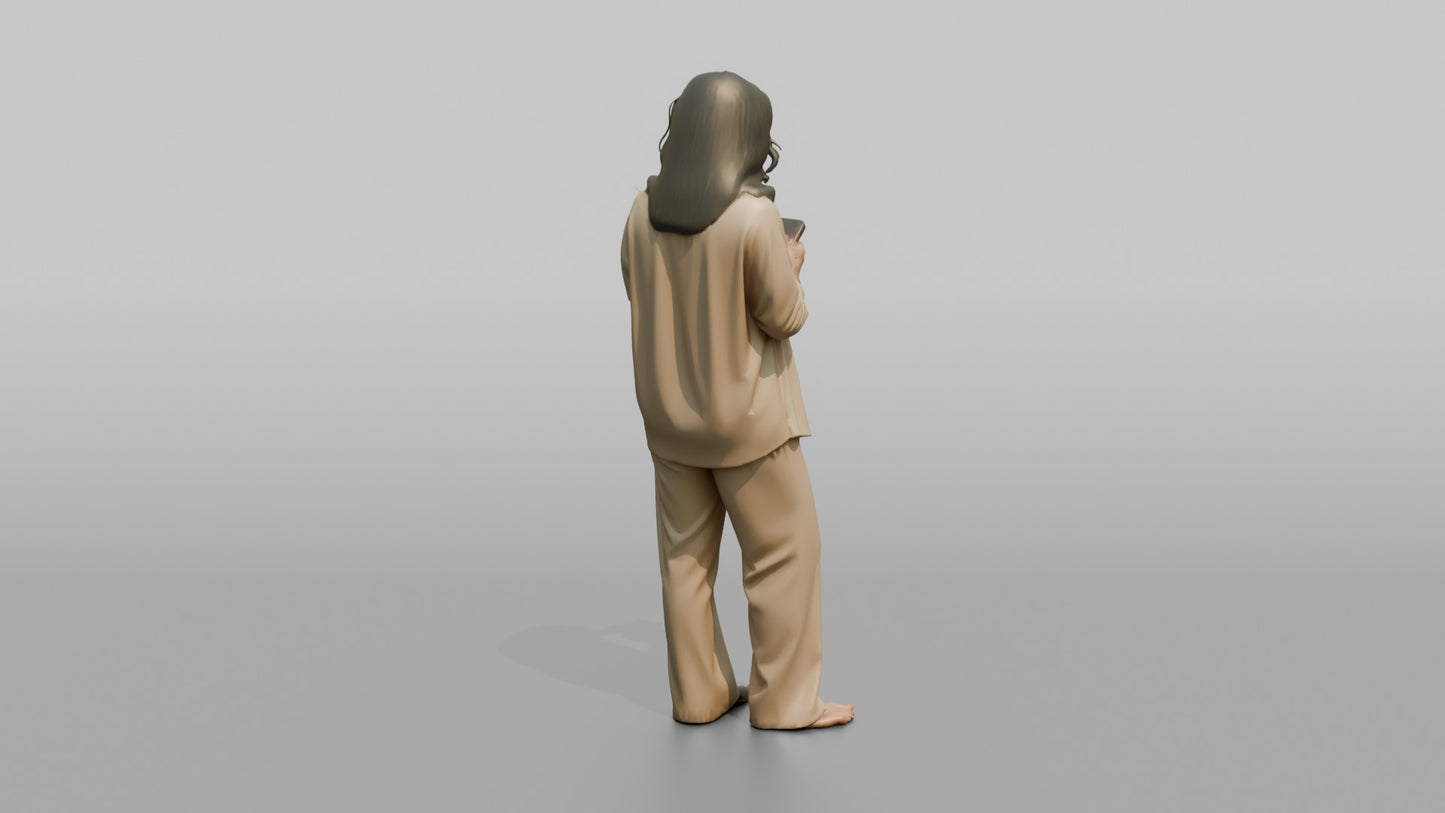 Vacationer Wearing Chic Beige Linen Set