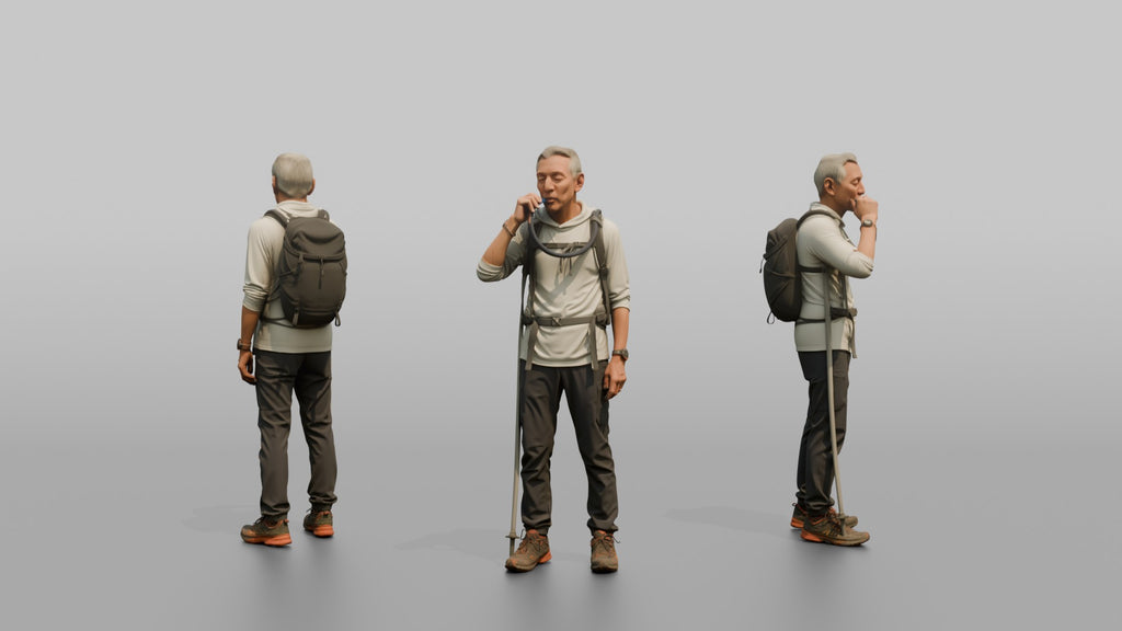 Hiker Drinking from a Hydration Bladder