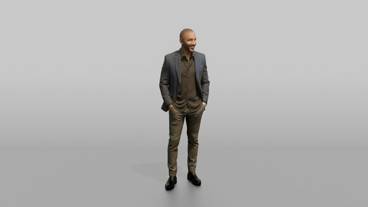 Patron Man Standing With Hands In Pockets, Stylish Nightlife Outfit - 3D character model
