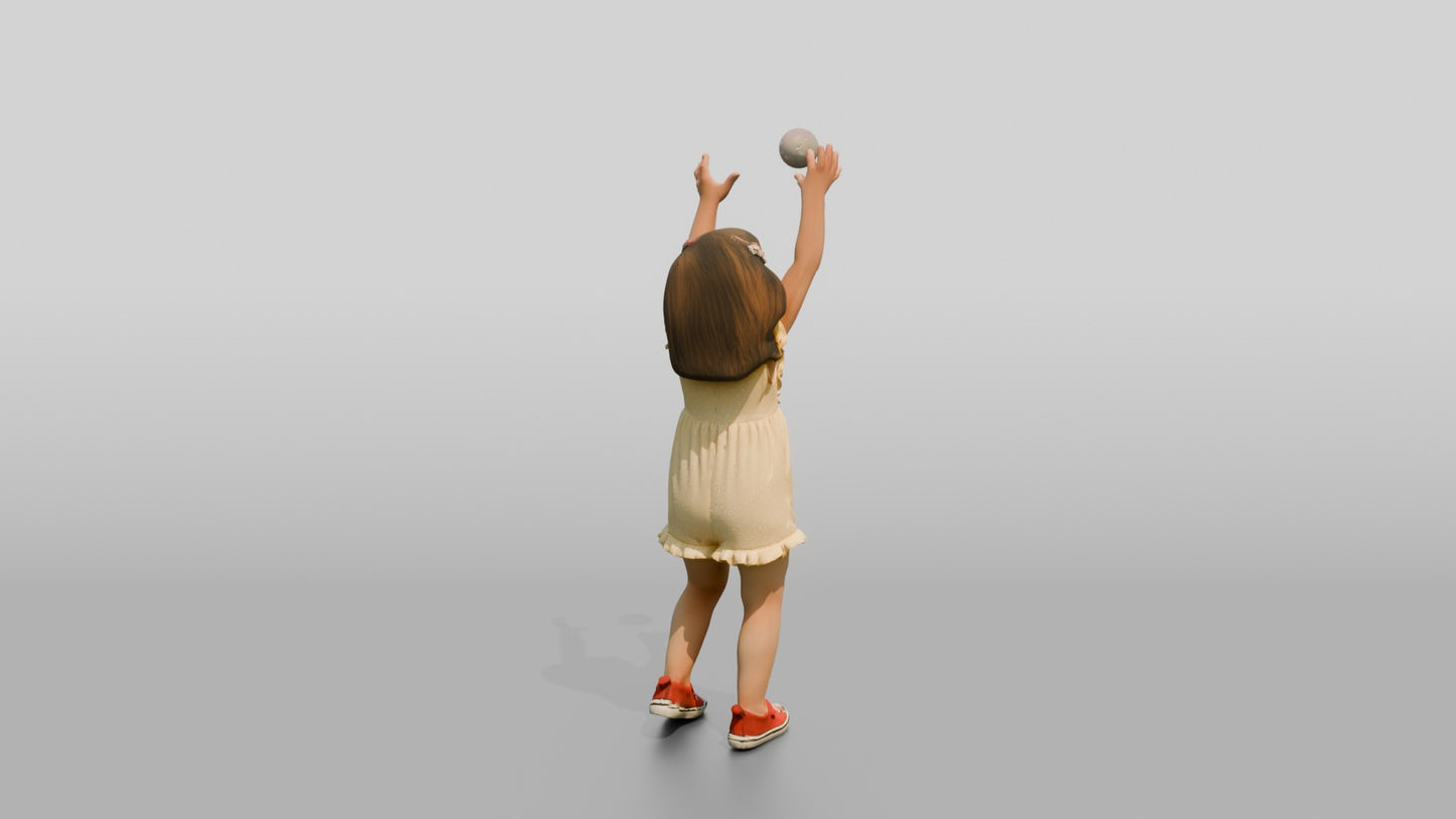 Toddler Croatian Girl Reaching for a Soap Bubble