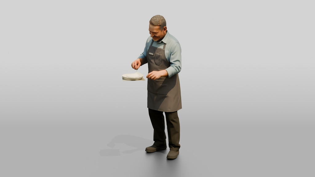 Hispanic Cafe Cook Plating Food