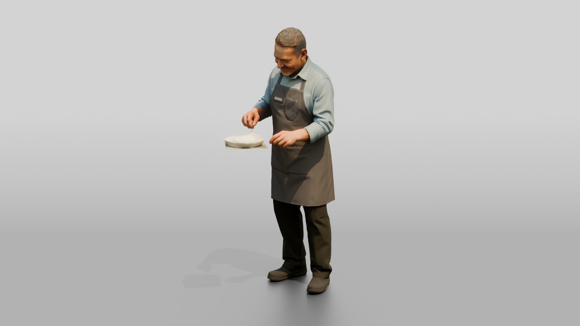 Hispanic Cafe Cook Plating Food