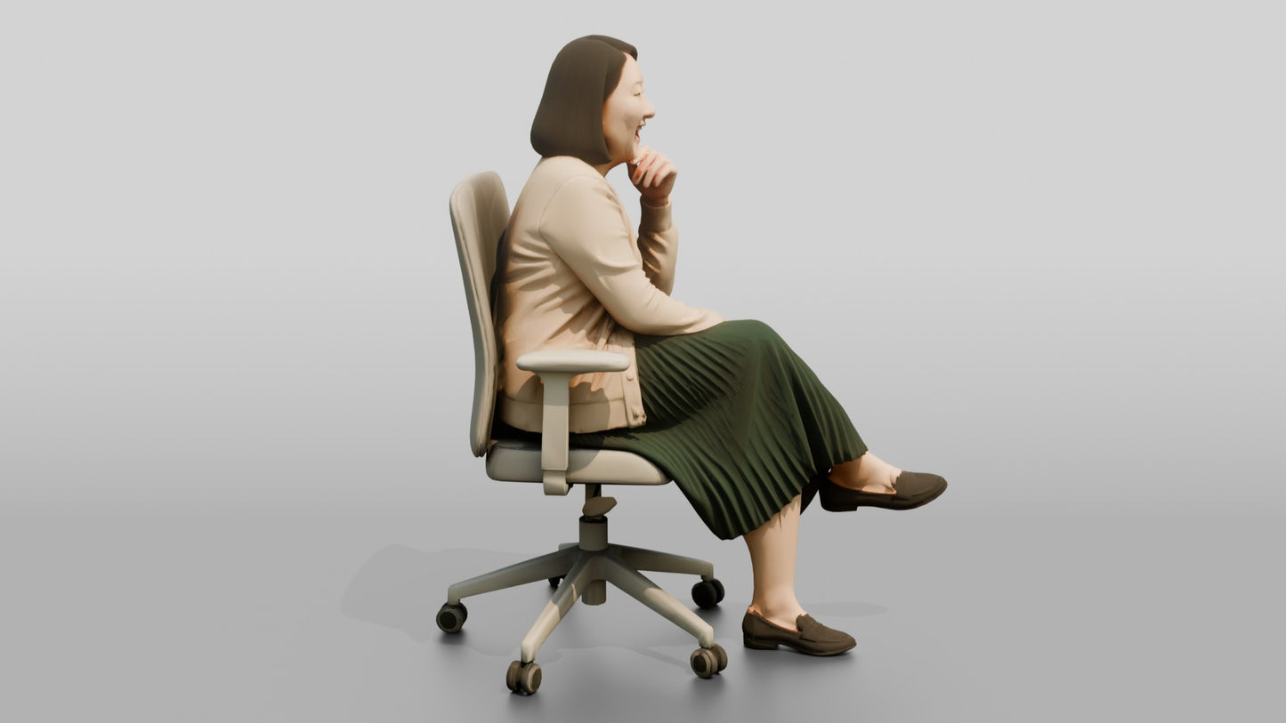 Woman Laughing in an Office Chair
