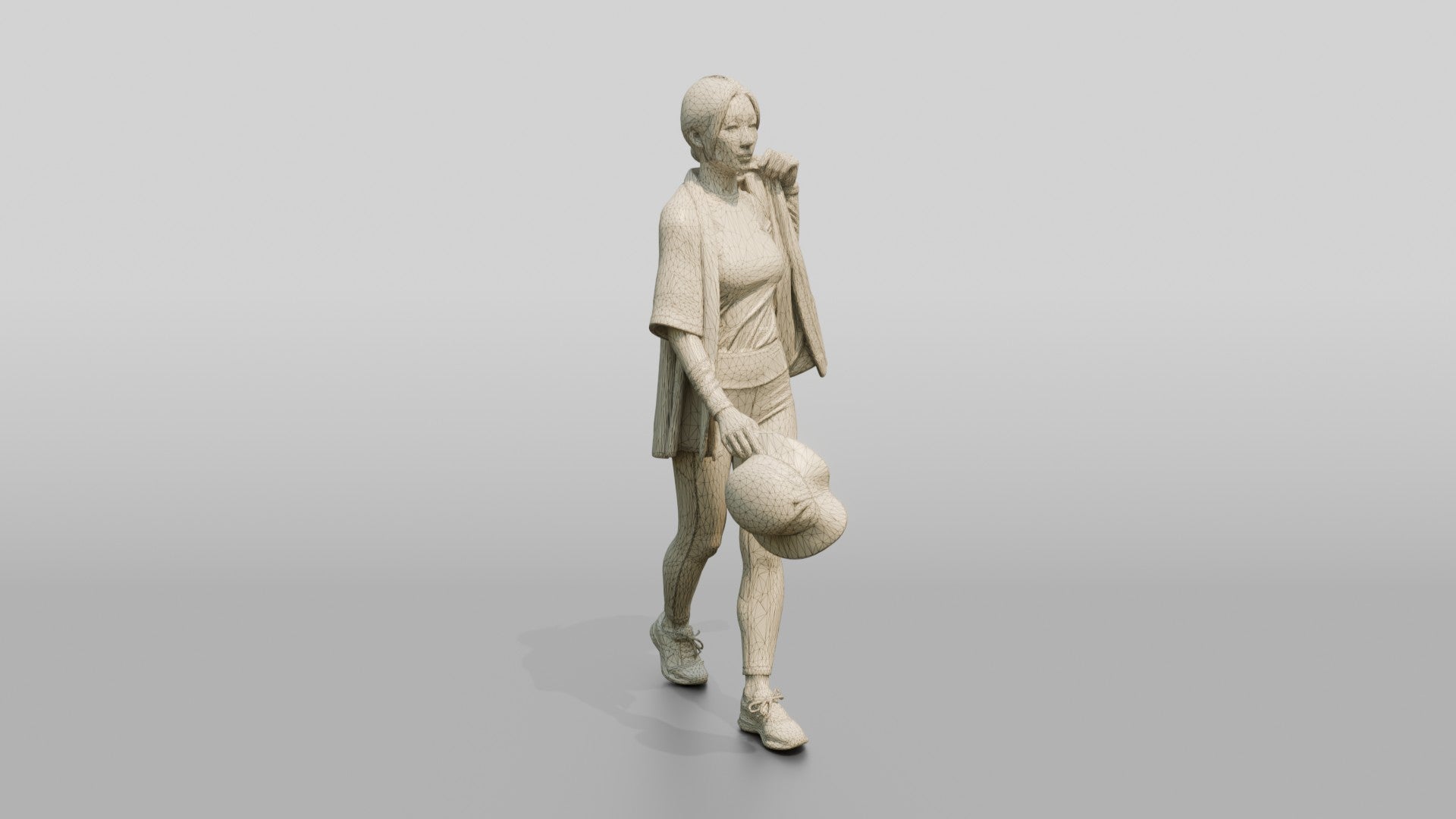 Woman Lifting Linen Cover-Up Off Shoulders
