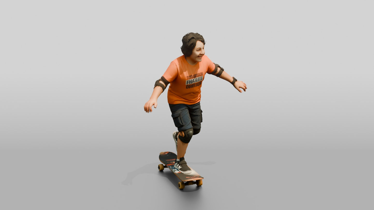 Boy Riding Skateboard