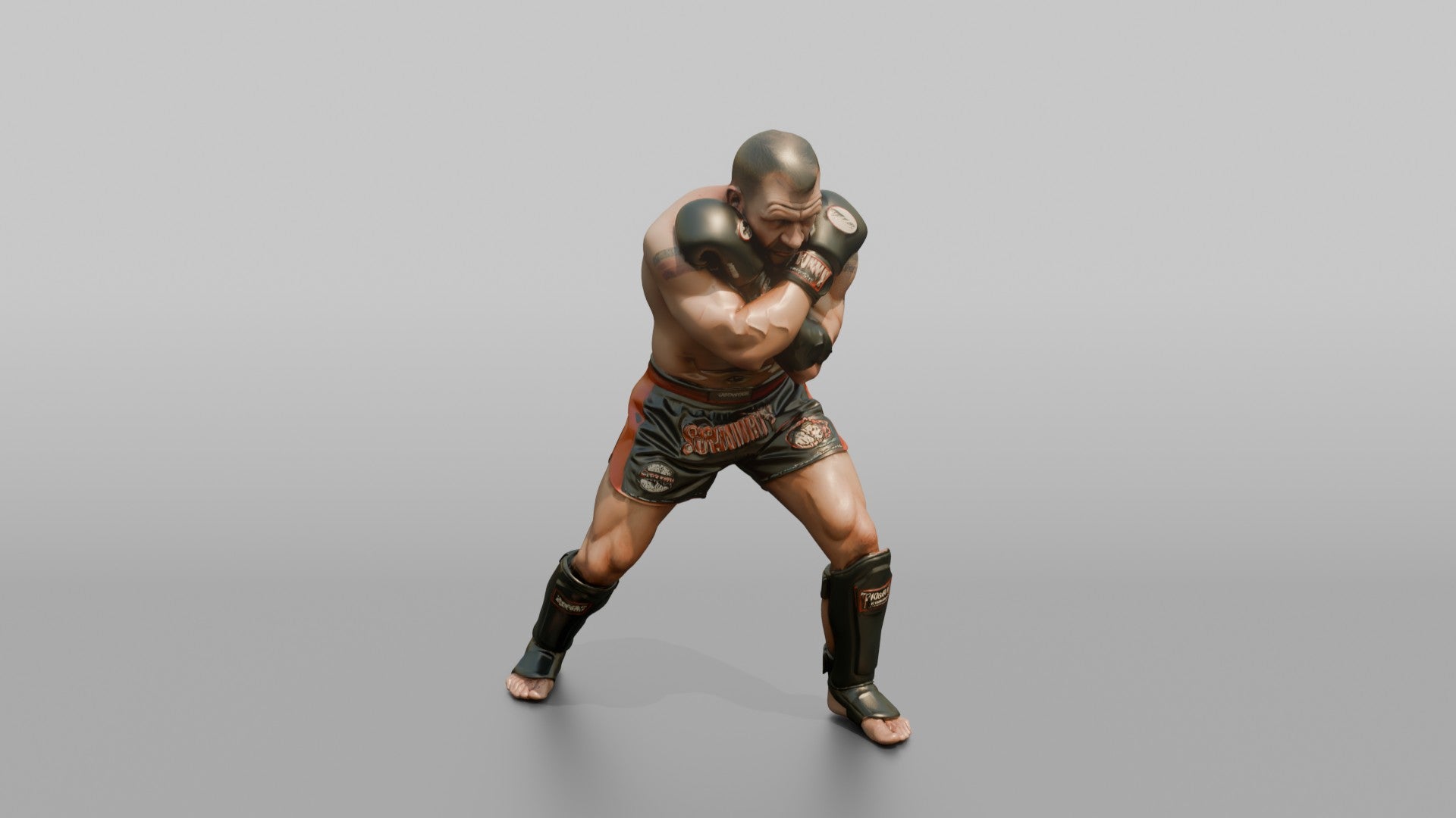 Kickboxer Tight Dutch-style Defensive Block