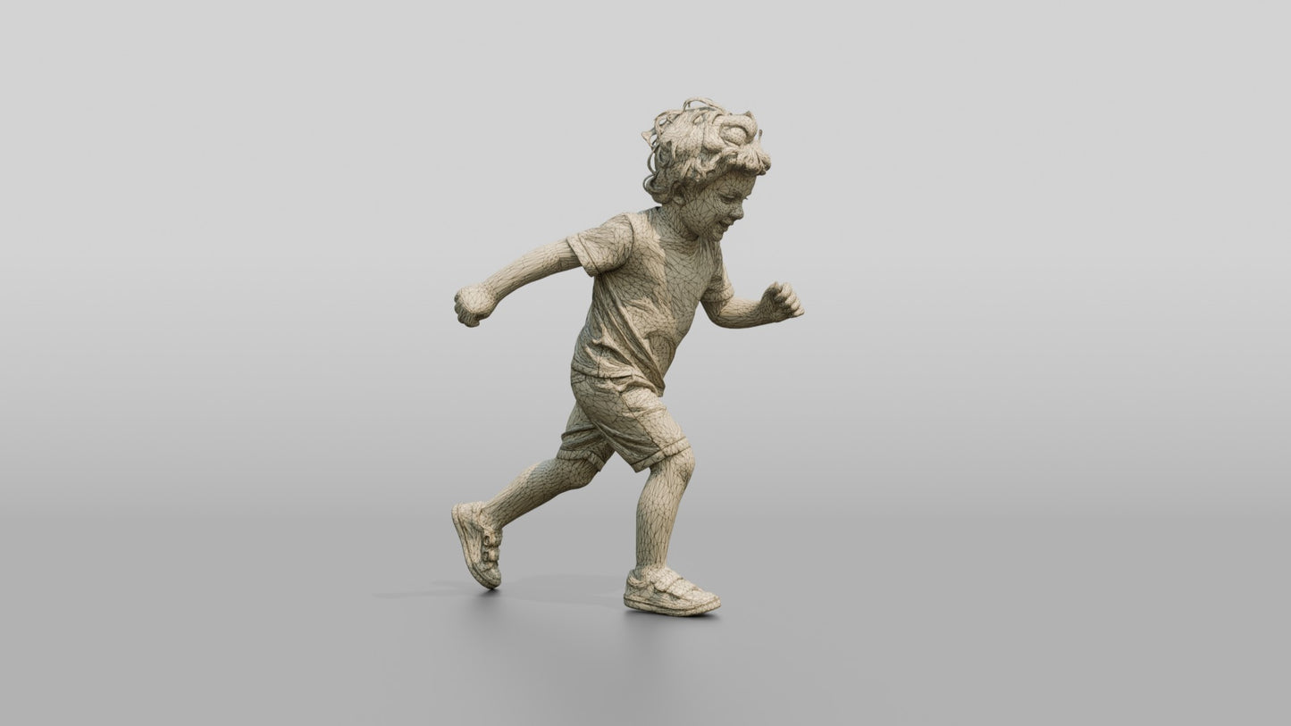 Toddler Greek Boy Chasing a Rolling Ball