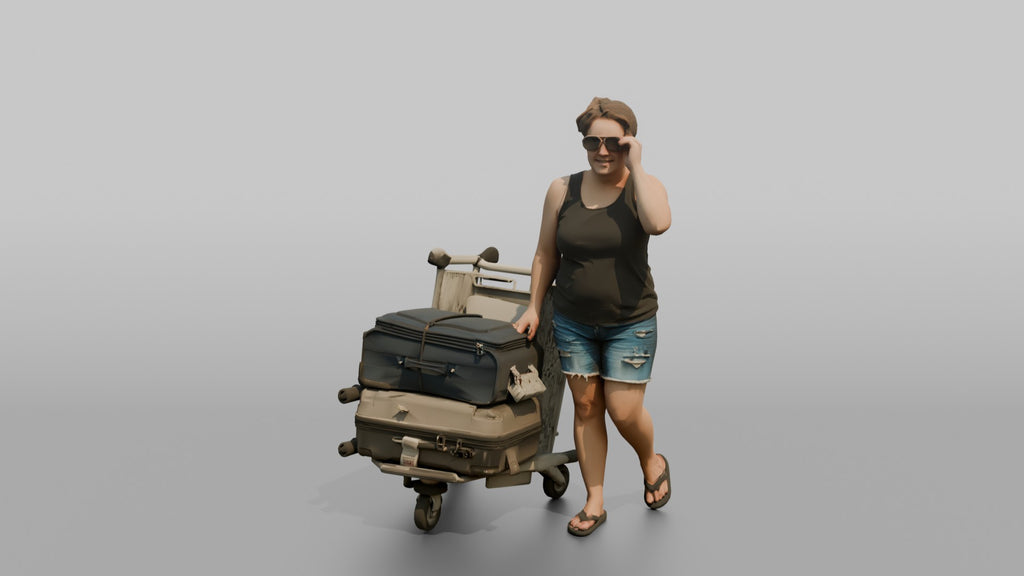 Traveler Putting On Sunglasses In Terminal