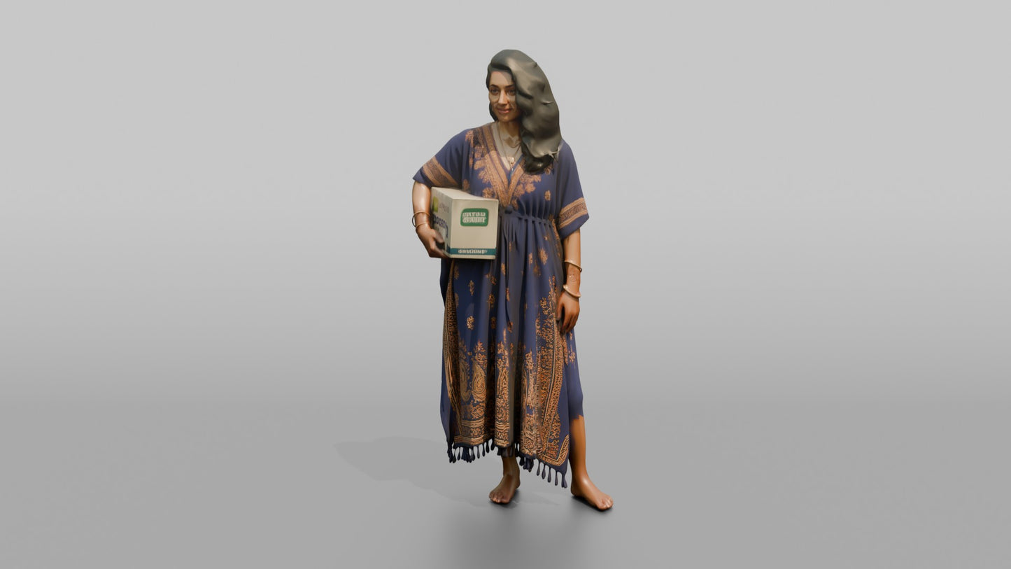 Vacationer Wearing Flowing Kaftan