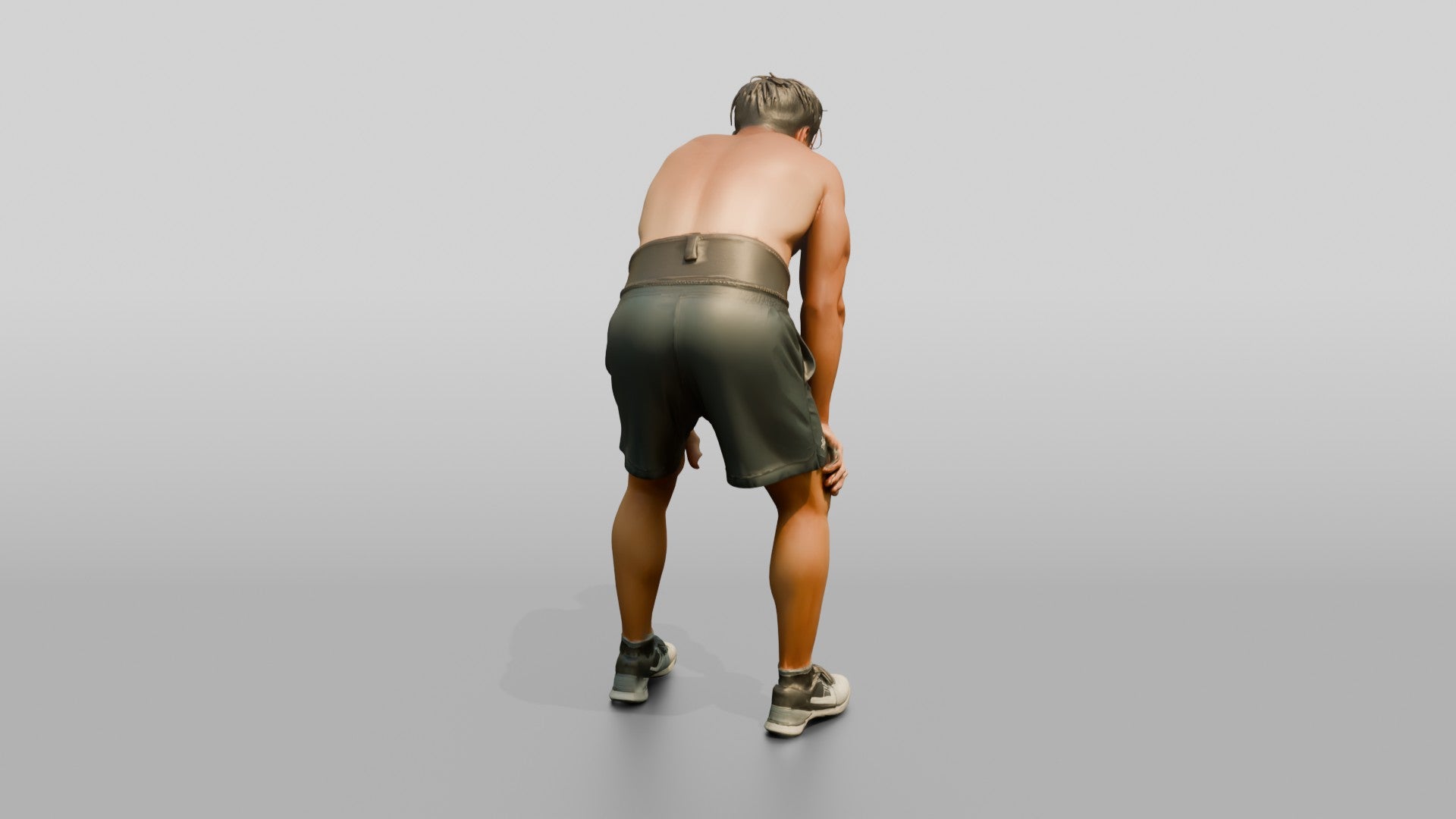 Man Catching Breath After Workout