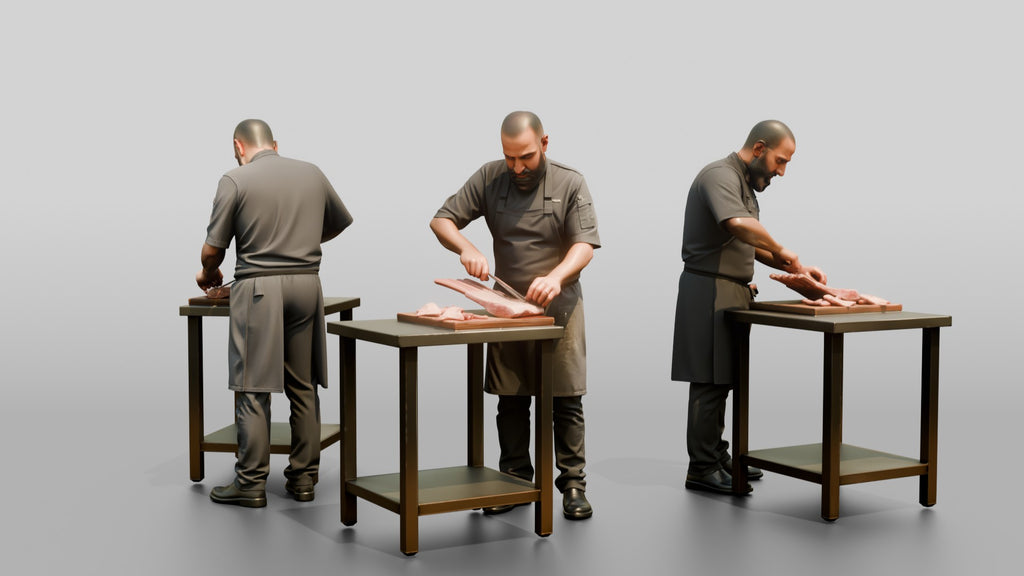 Chef Trimming Rack of Lamb