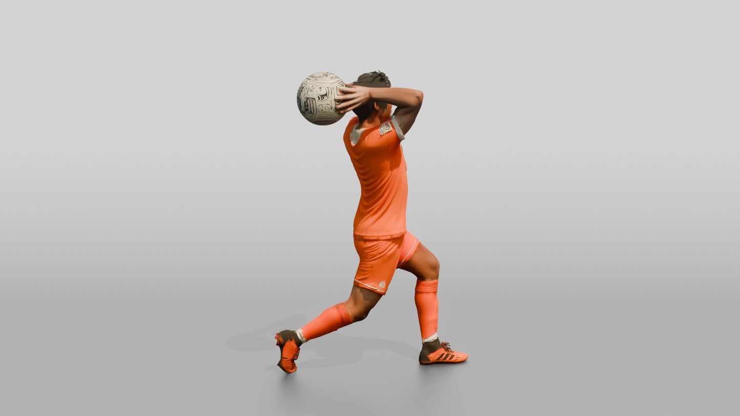 Soccer Player Overhead Throw-In