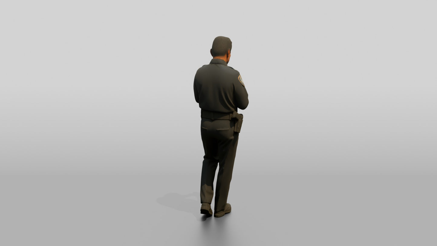 Police Officer Checking His Phone