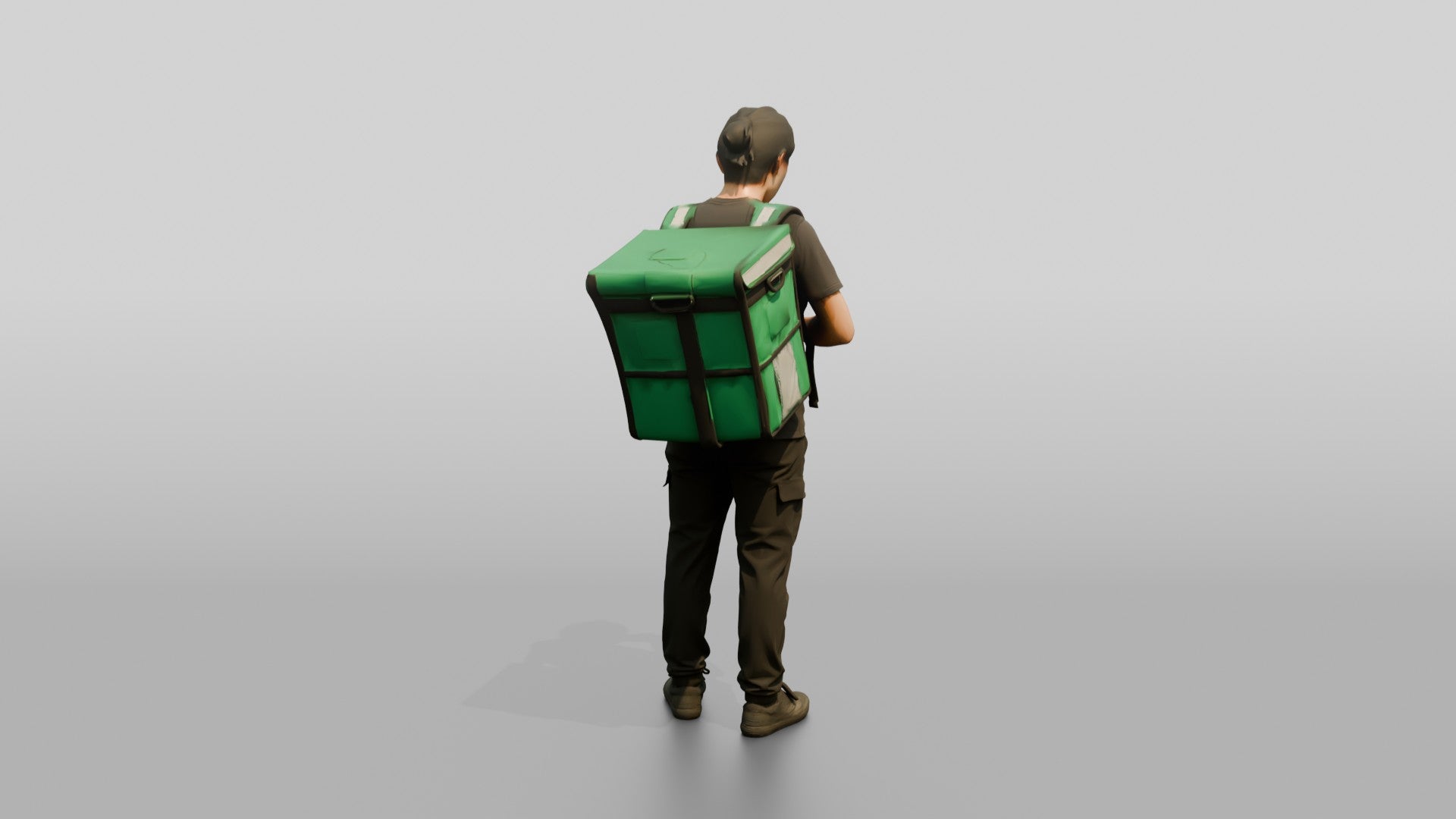 Food Delivery Man with Backpack