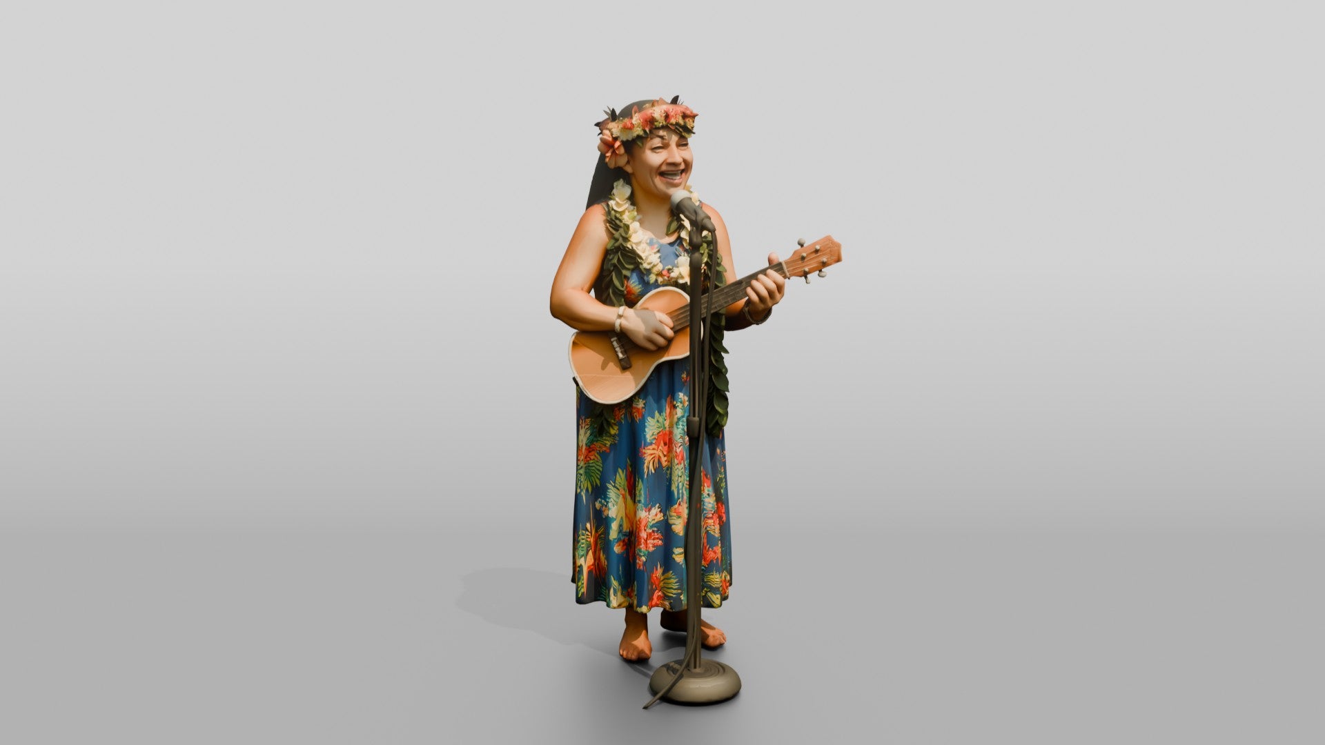 Ukulele Player Strumming and Singing