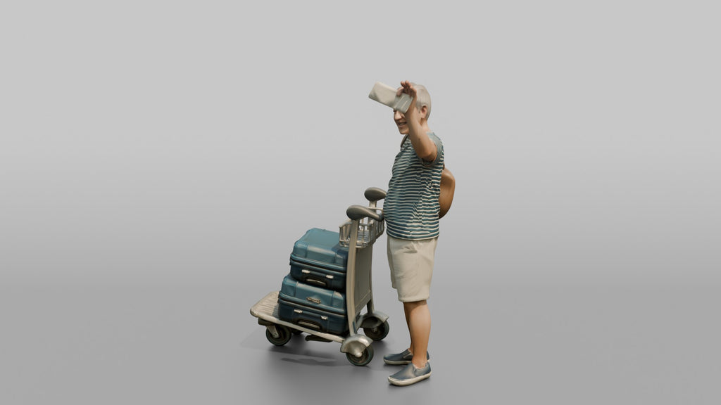 Traveler Waving His Boarding Pass