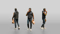 African Man in Print-Sleeve Hoodie Eating a Pastry