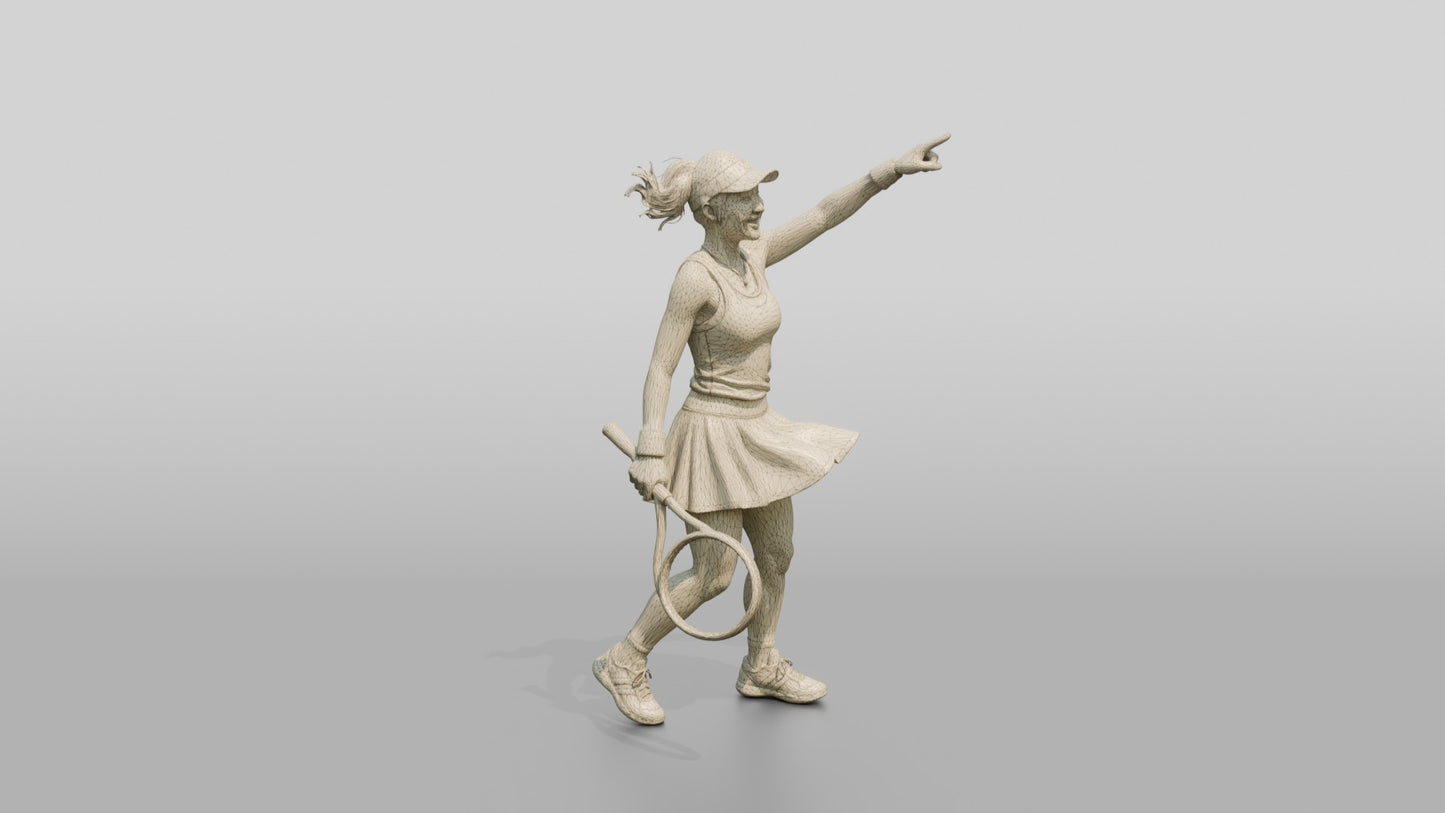 Female Tennis Player Celebrating a Victory